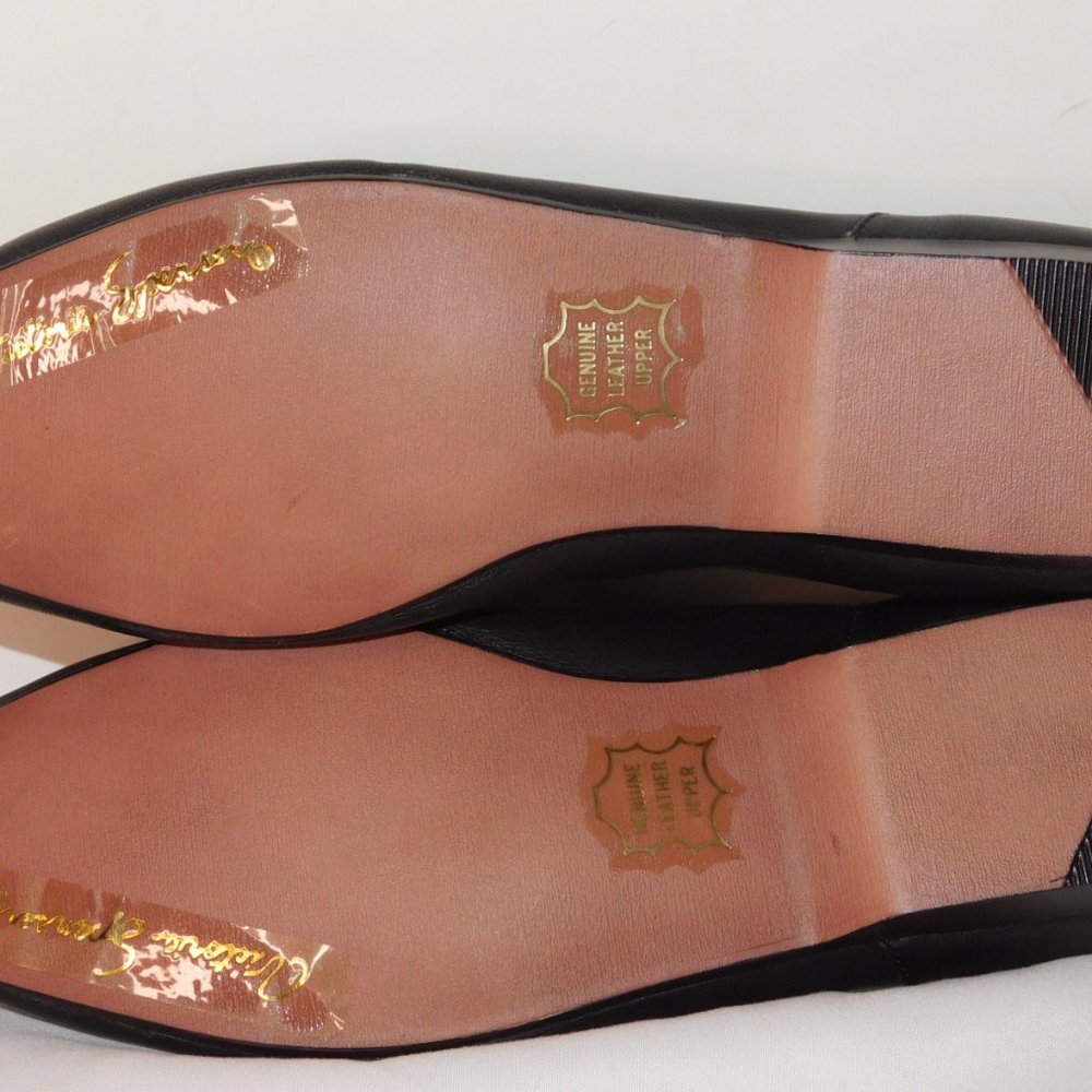 Victoria Spencer Black Leather Flats Size 6.5W NEW - Picture 7 of 7